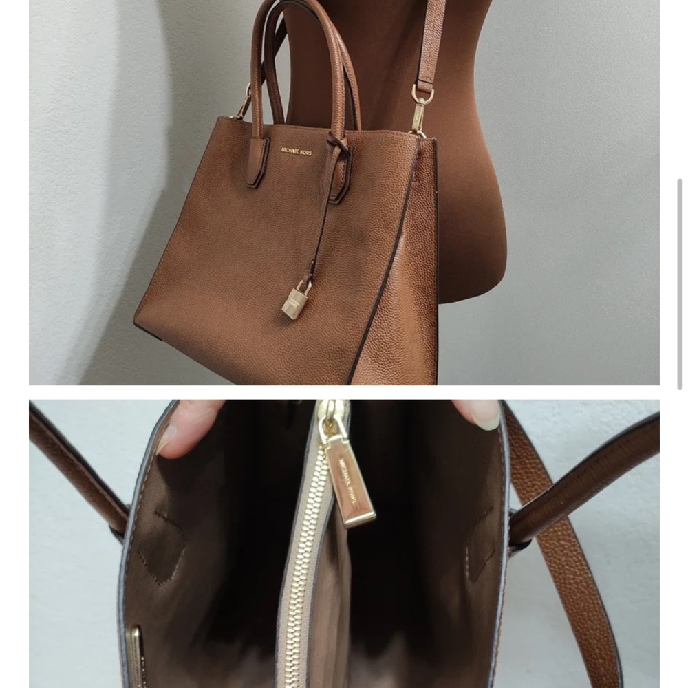 Michael Kors Mercer Large Pebbled-Leather Satchel /Tote Bag Luggage 30F6GM9T3L - Picture 2 of 6
